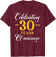 Funny 30 Years of Marriage 1996 30th Wedding Anniversary T-Shirt - T-Shirt | Maroon