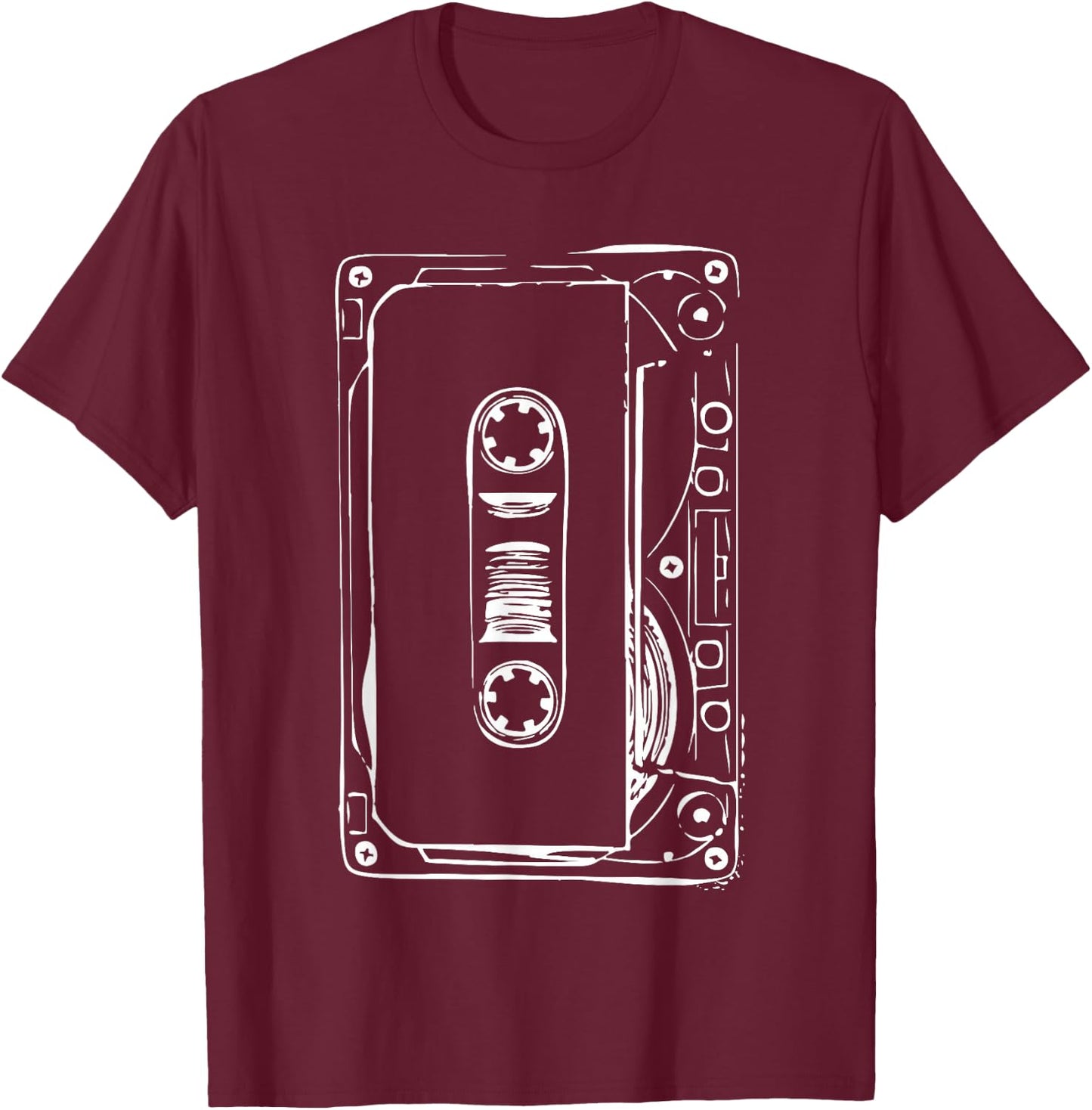 Love Retro Mixtape 80's Blank Cassette Tape Shirt Gift T-Shirt - T-Shirt | Maroon