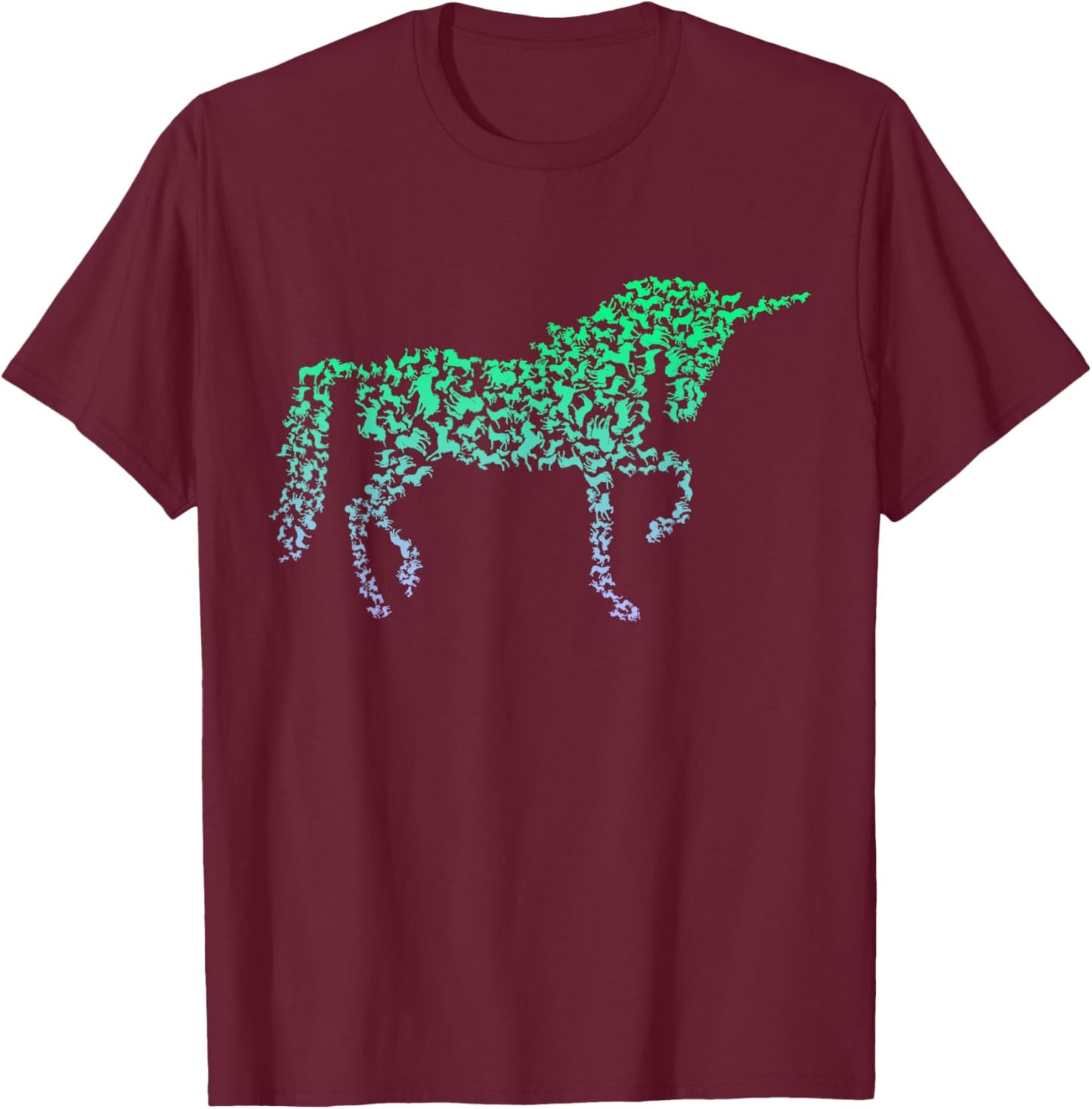 Silhouette Icon Unicorn Shirt | Boys Unicorn T-Shirt - T-Shirt | Maroon