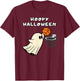 Hoopy Halloween Basketball Ghost Slam Dunk Basketball Hoop T-Shirt - T-Shirt | Maroon