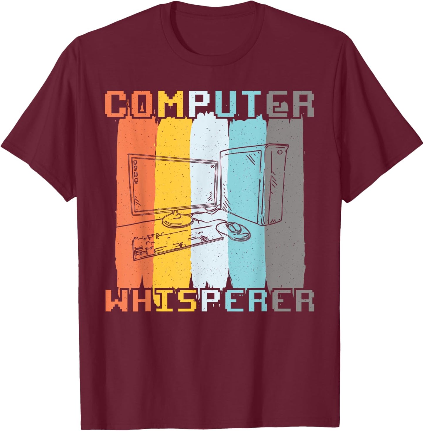 Computer Whisperer Coding Funny Technology Nerd T-Shirt - T-Shirt | Maroon