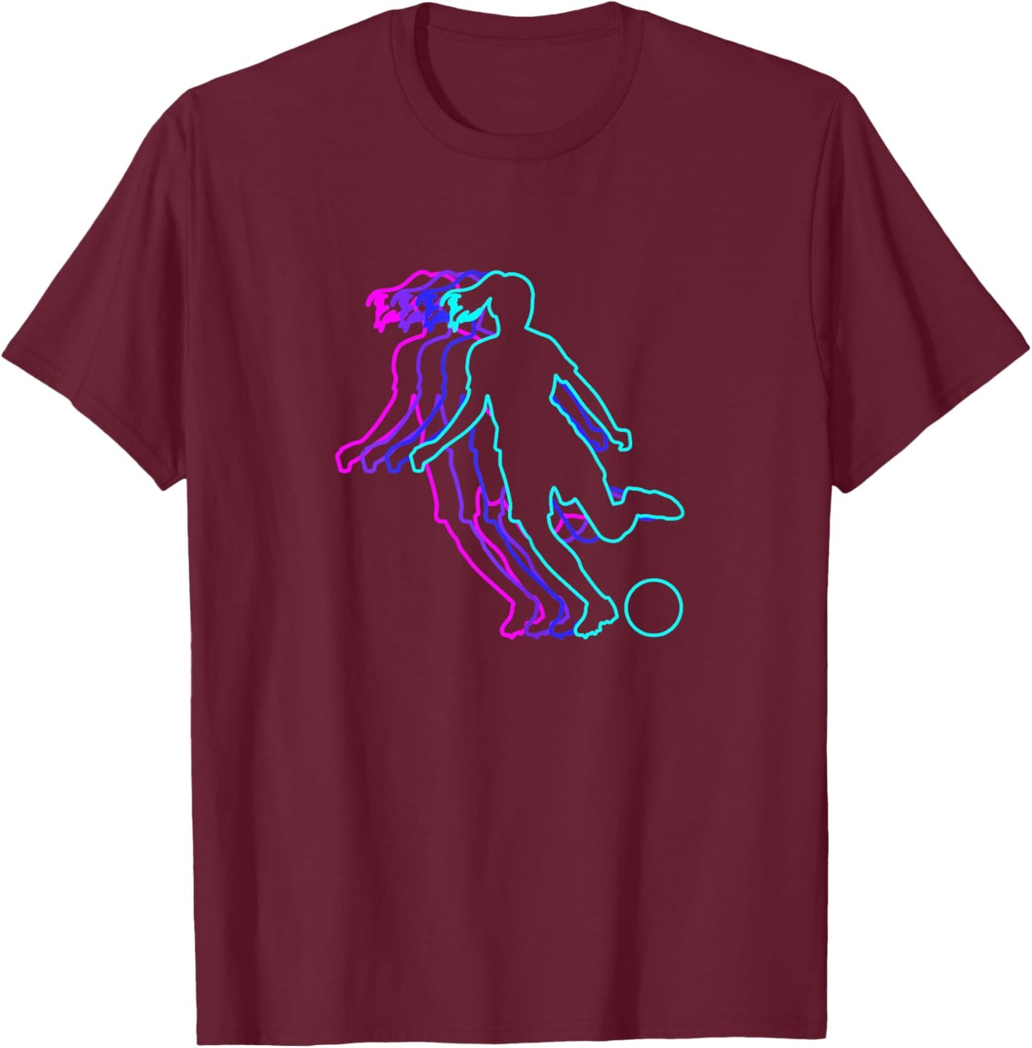 Vintage Retro Classic Girls Soccer Player T-Shirt - T-Shirt | Maroon