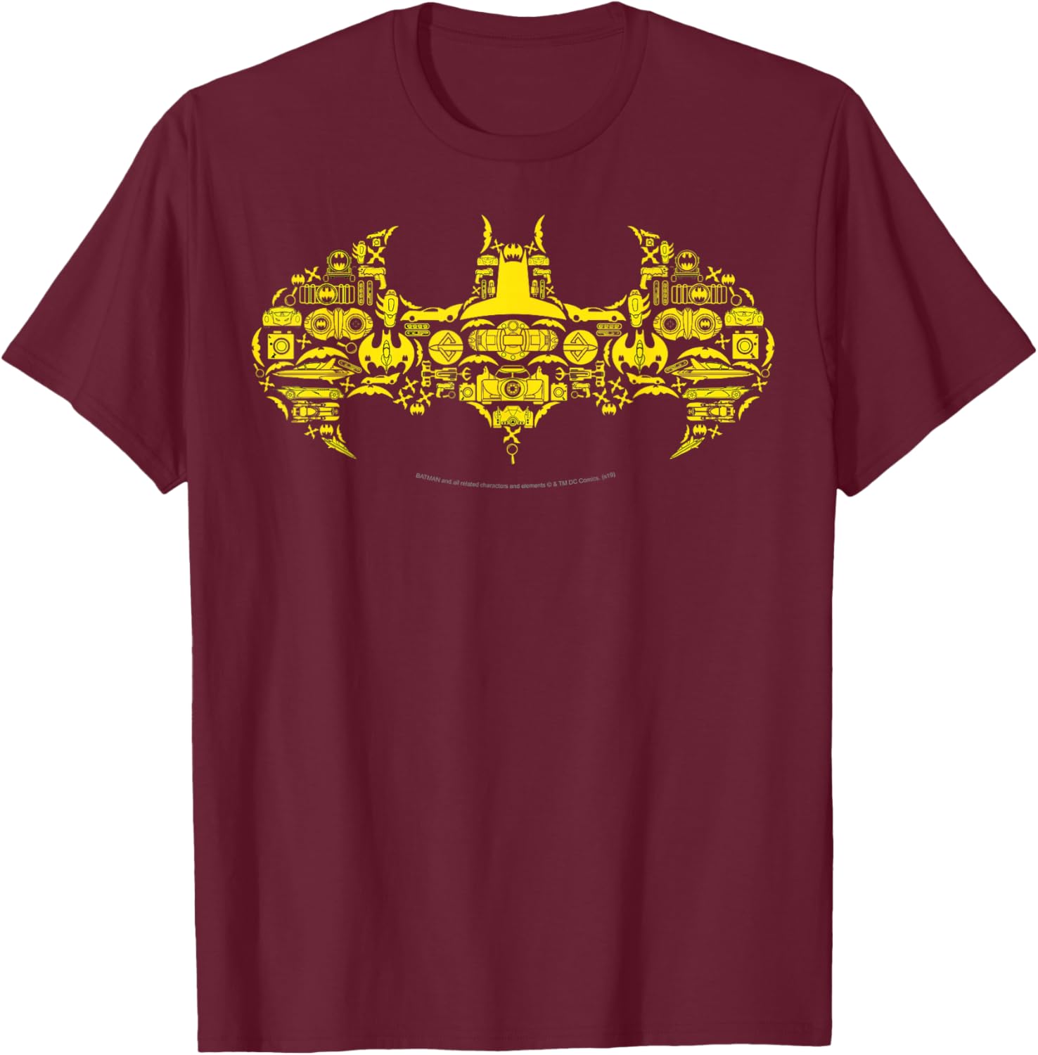 DC Comics Batman Gadgets Classic Logo T-Shirt - T-Shirt | Maroon