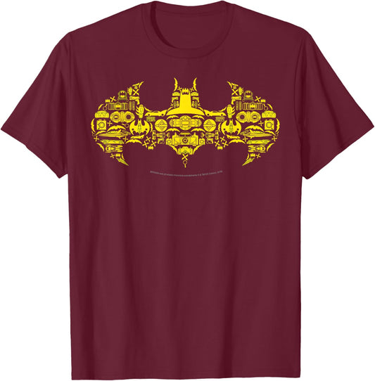 DC Comics Batman Gadgets Classic Logo T-Shirt - T-Shirt | Maroon