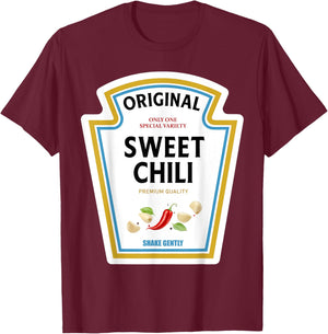 Sweet Chili Halloween 2024 Costume Family Matching Ketchup T-Shirt - T-Shirt | Maroon