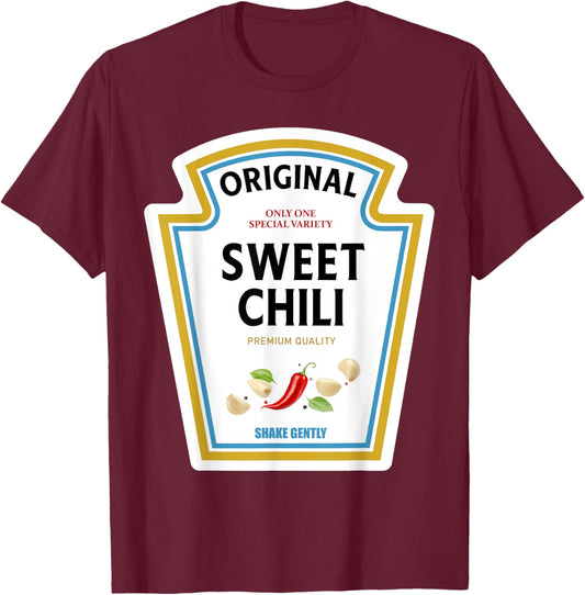 Sweet Chili Halloween 2024 Costume Family Matching Ketchup T-Shirt - T-Shirt | Maroon