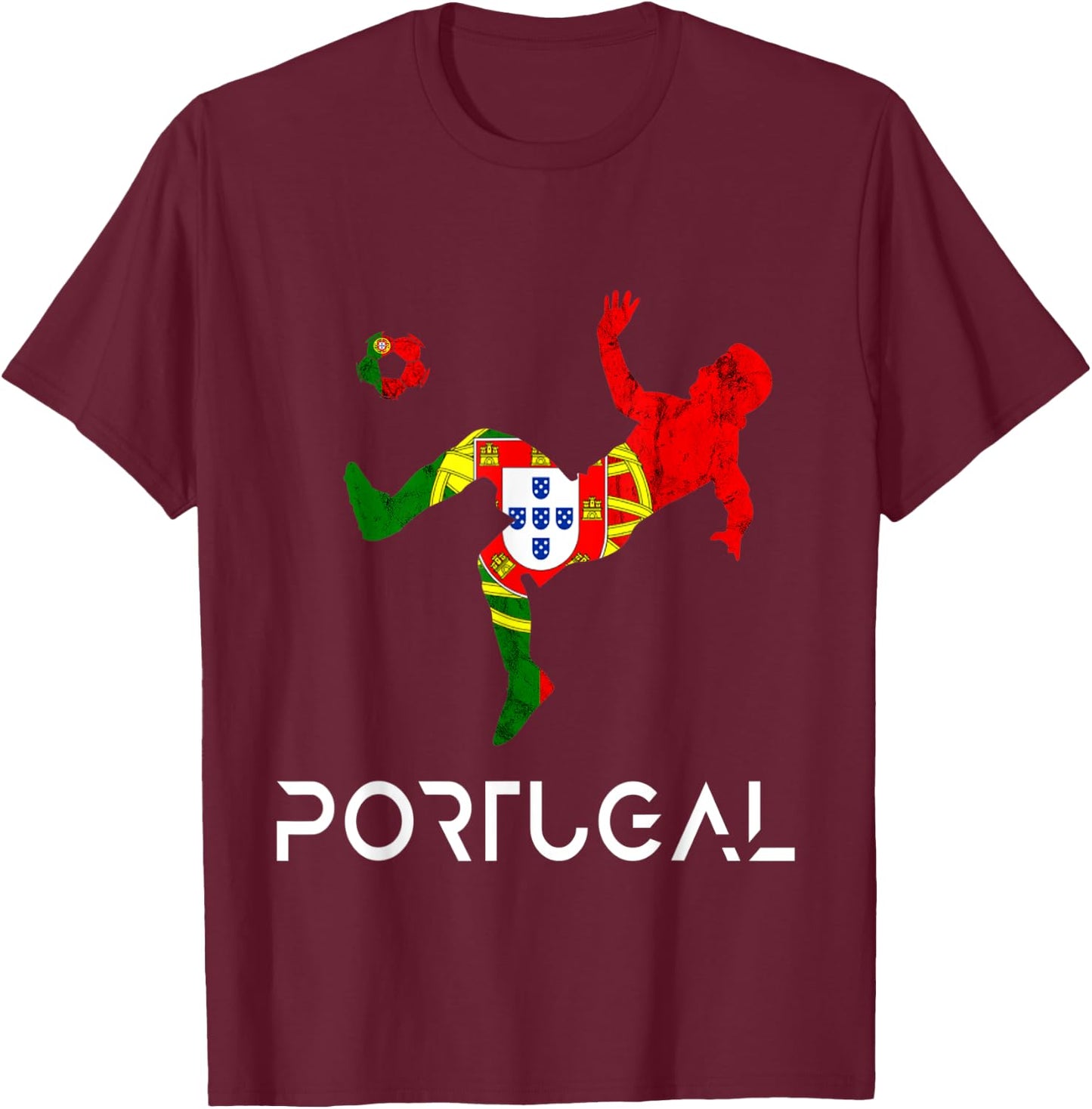 Portugal Soccer Futebol Portuguese Pride Portuguese Flag T-Shirt - T-Shirt | Maroon