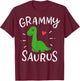 Grandma Saurus Granma Granmother Dino Dinosaurus Love Gift T-Shirt - T-Shirt | Maroon