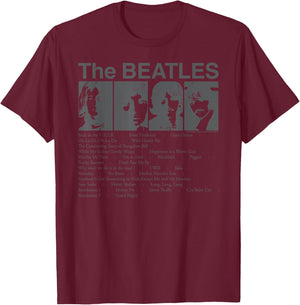 The Beatles - Song List T-Shirt - T-Shirt | Maroon