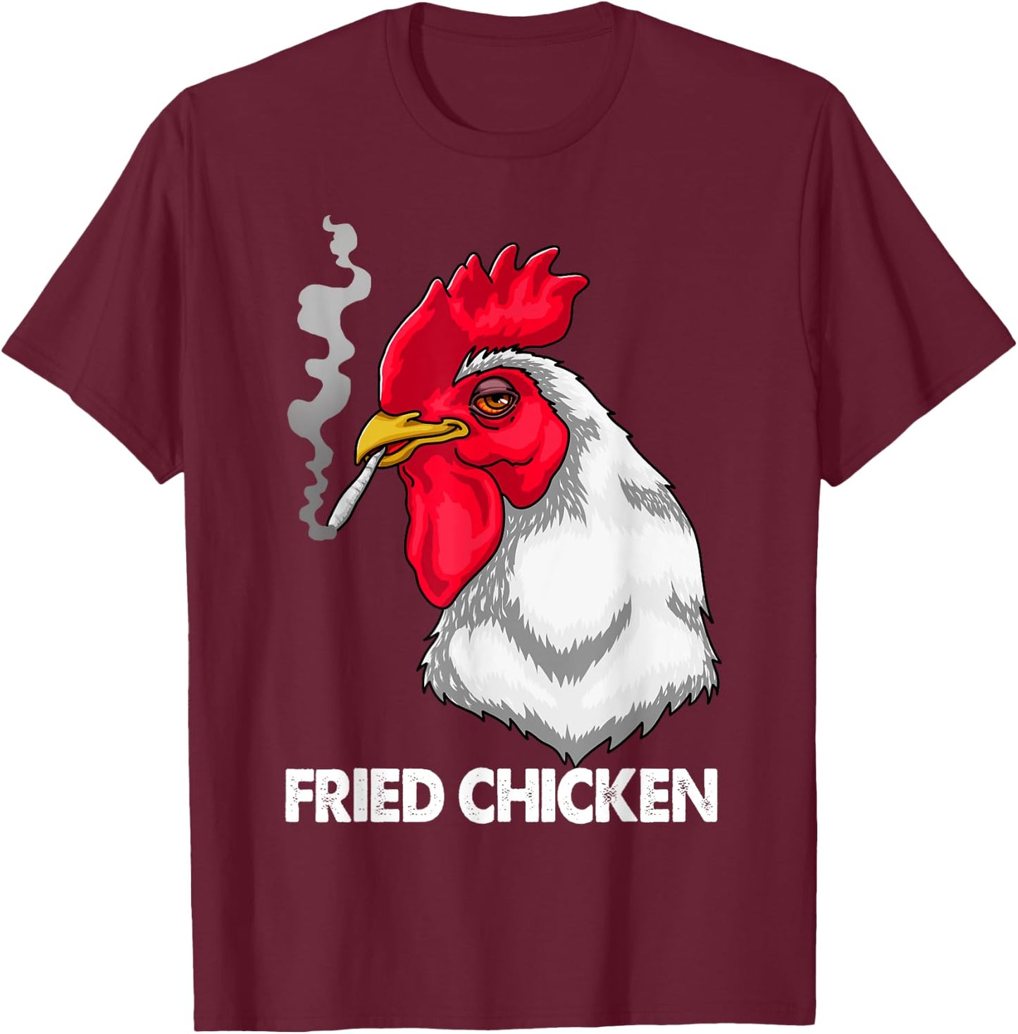 Funny Fried Smoking Chicken Shirt Flock Boss Women T-Shirt - T-Shirt | Maroon