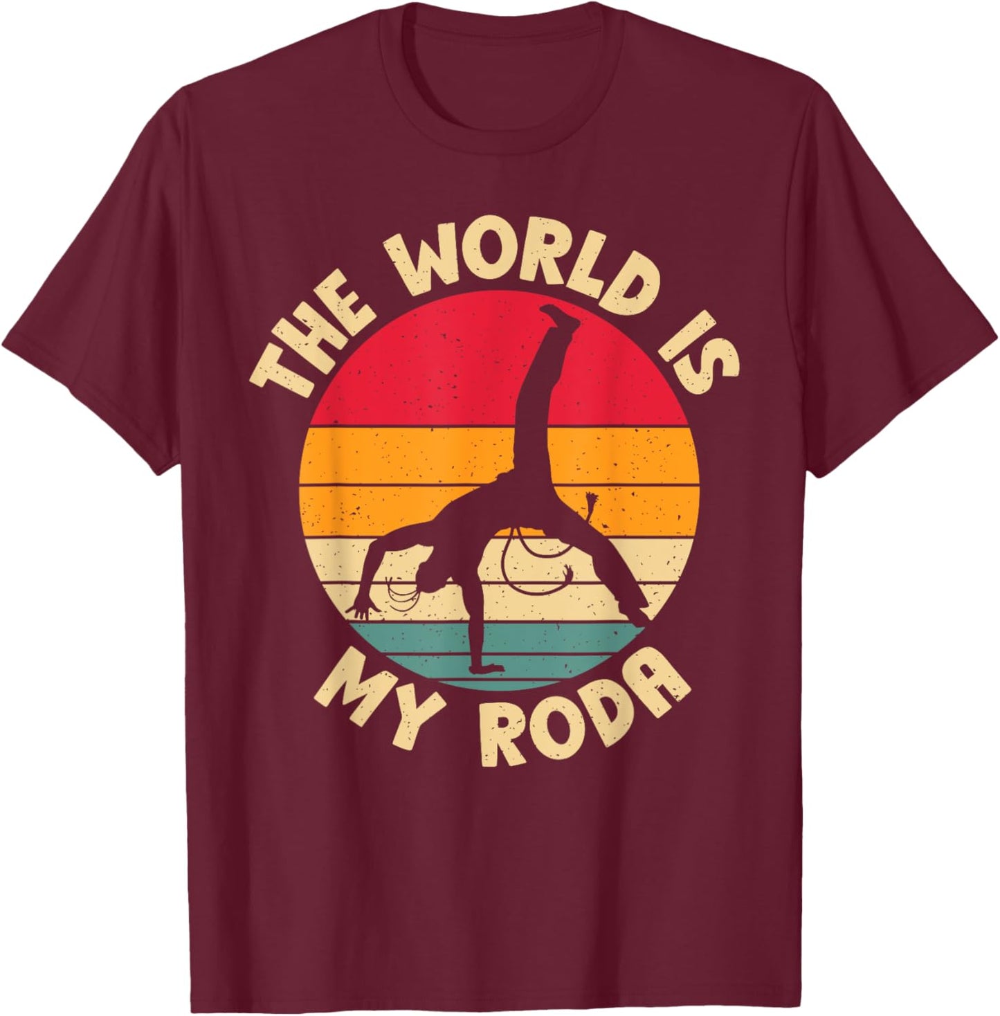 The World is my Roda Capoeira T-Shirt - T-Shirt | Maroon
