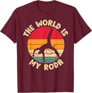The World is my Roda Capoeira T-Shirt - T-Shirt | Maroon