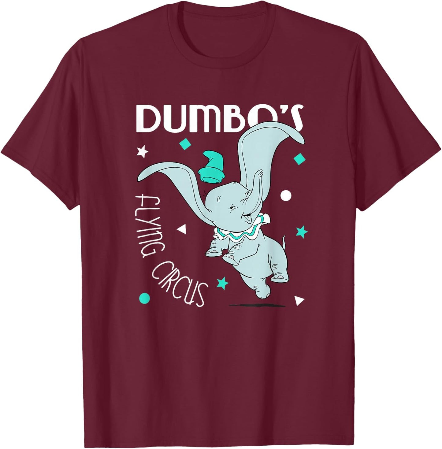 Disney Dumbo's Flying Circus Cute Elephant T-Shirt - T-Shirt | Maroon