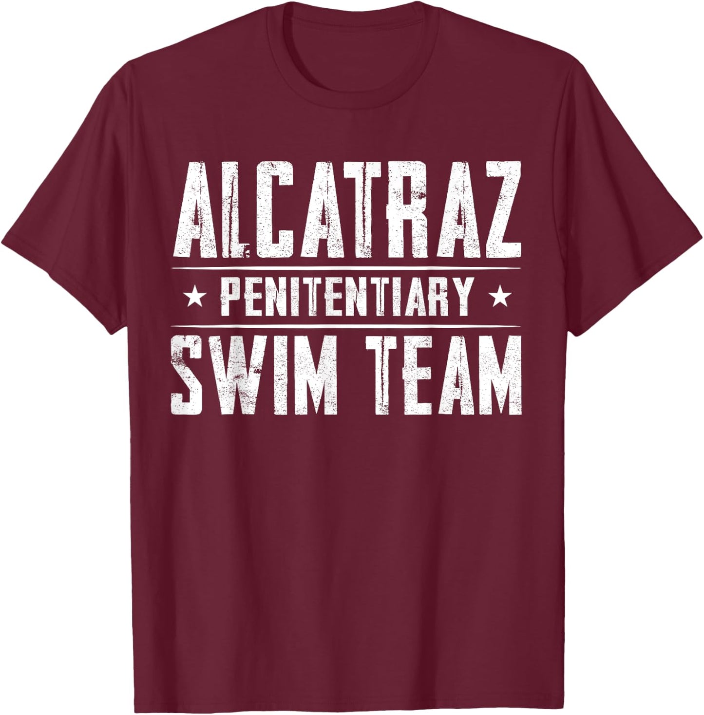 Alcatraz Penitentiary Swim Team T-Shirt - T-Shirt | Maroon