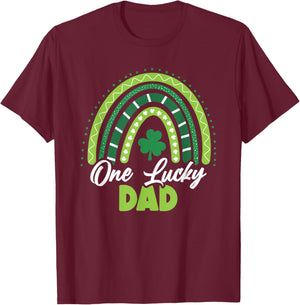 St Patricks Day One Lucky Dad T-Shirt - T-Shirt | Maroon