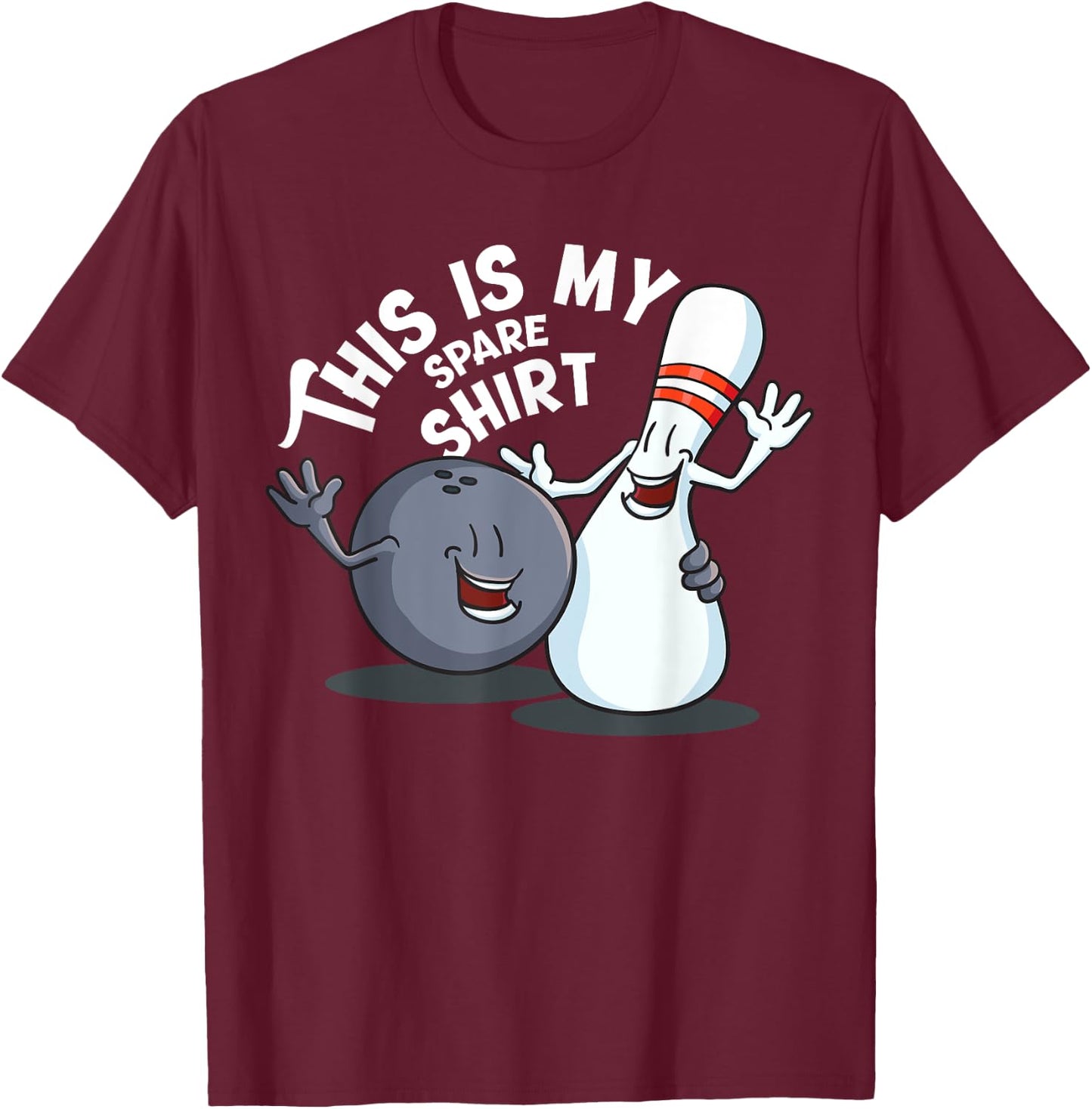 Funny This is My Spare Bowling Game Gift Women Kids T-Shirt - T-Shirt | Maroon