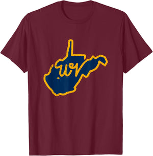 Vintage West Virginia Map WV 304 West Virginia Home T-Shirt - T-Shirt | Maroon