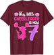 This Little Cheerleader Is Now 7 Year Old Birthday Party T-Shirt - T-Shirt | Maroon