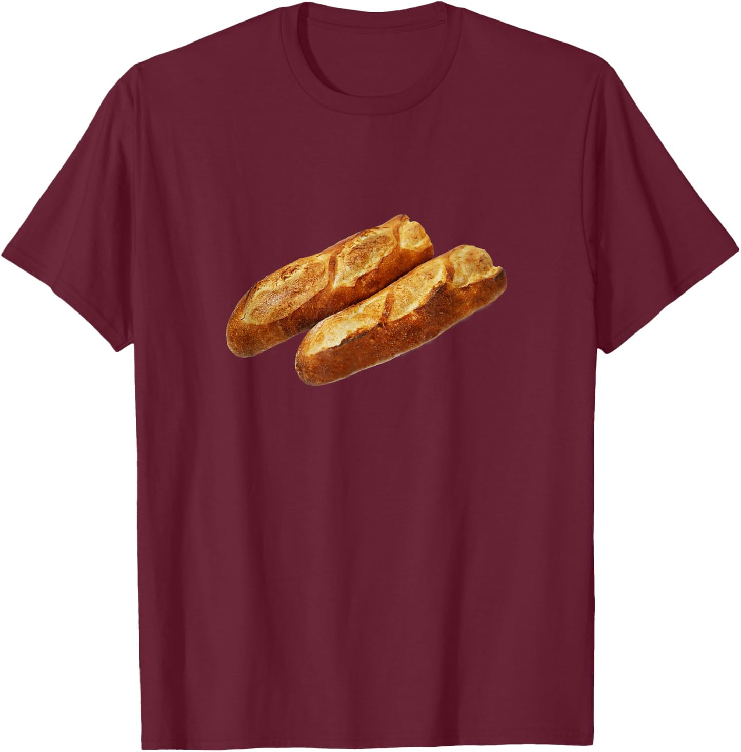 Cool Big bread Baguette loaf bakery Baking food T-Shirt - T-Shirt | Maroon