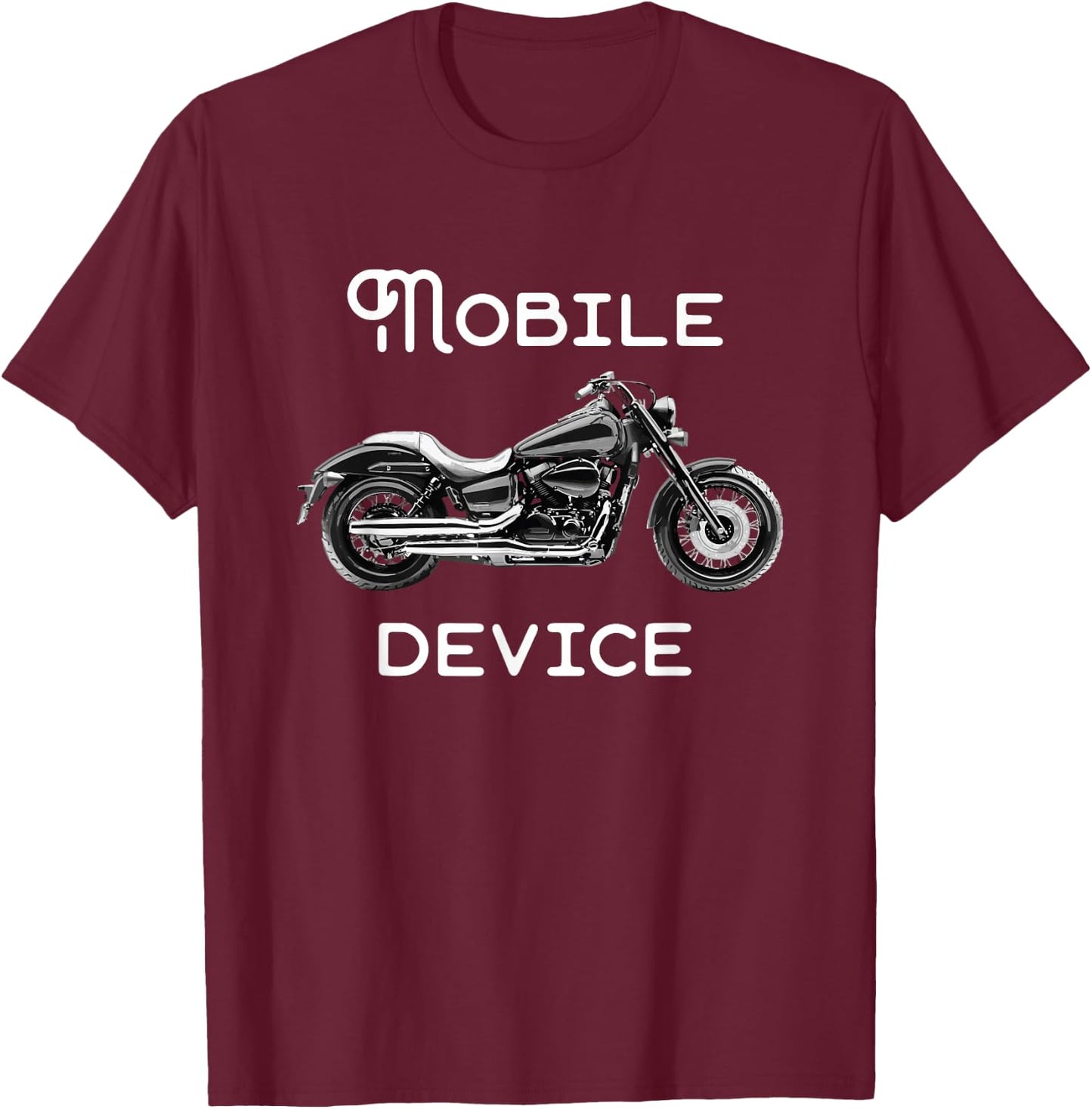 Mobile Device - Clever Motorcycle T-Shirt - T-Shirt | Maroon
