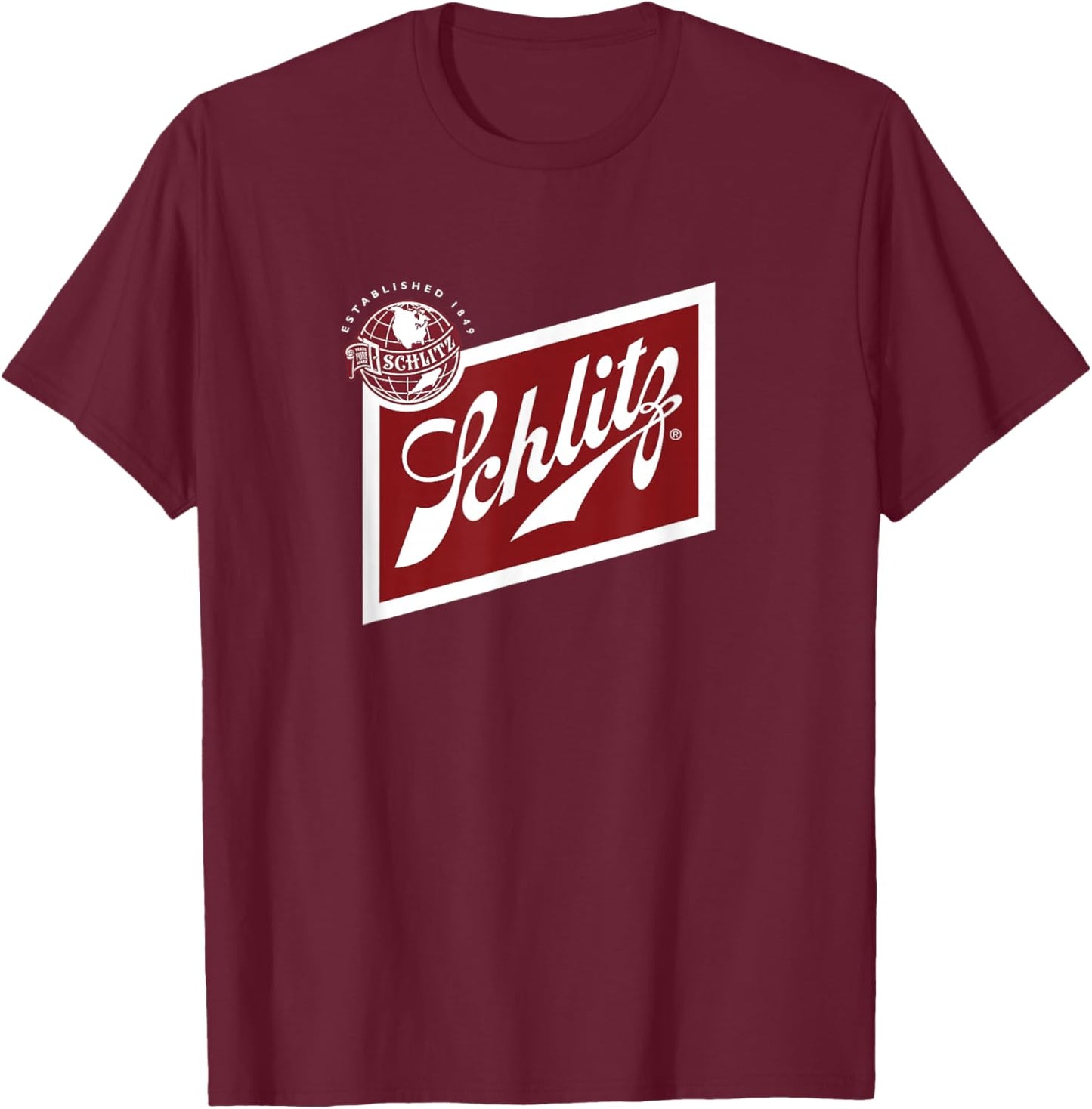 Schlitz Style - Pale Logo T-Shirt - T-Shirt | Maroon