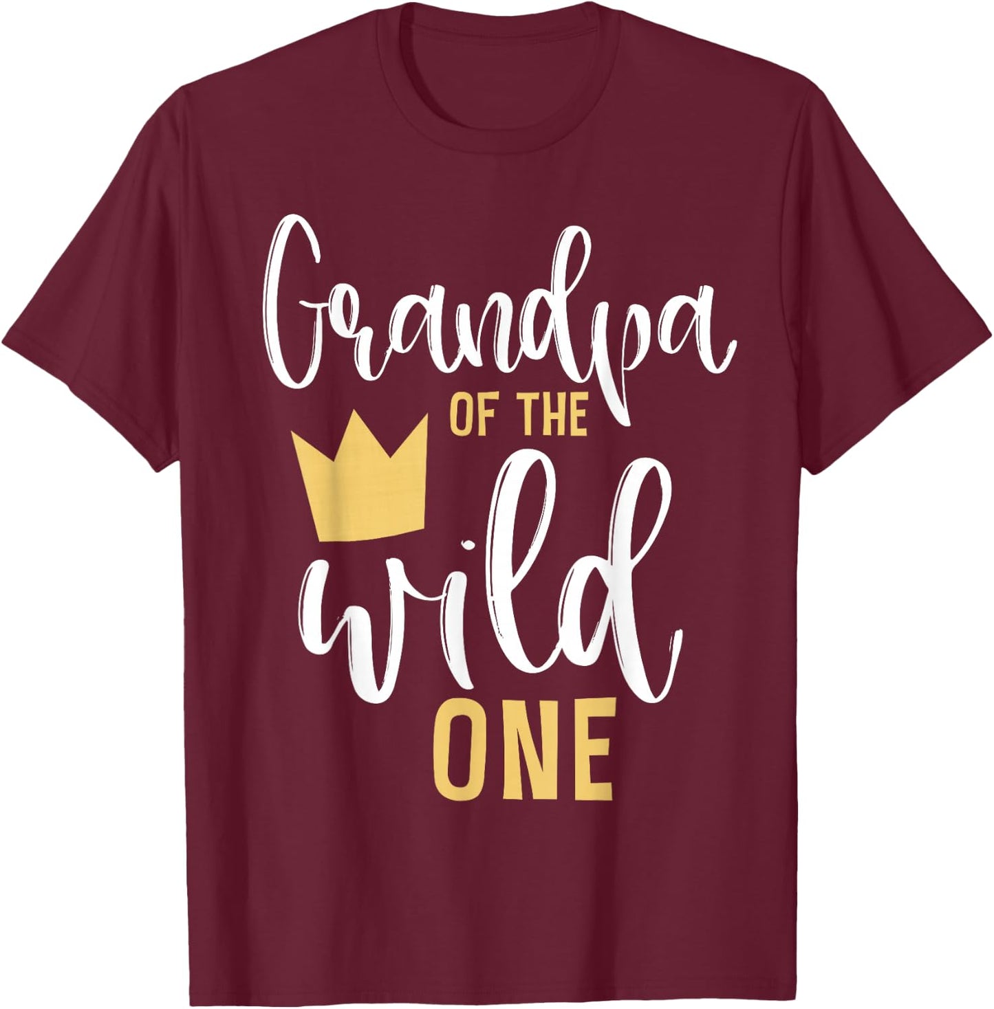 Grandpa of the Wild One Matching 1st Birthday First Thing T-Shirt - T-Shirt | Maroon