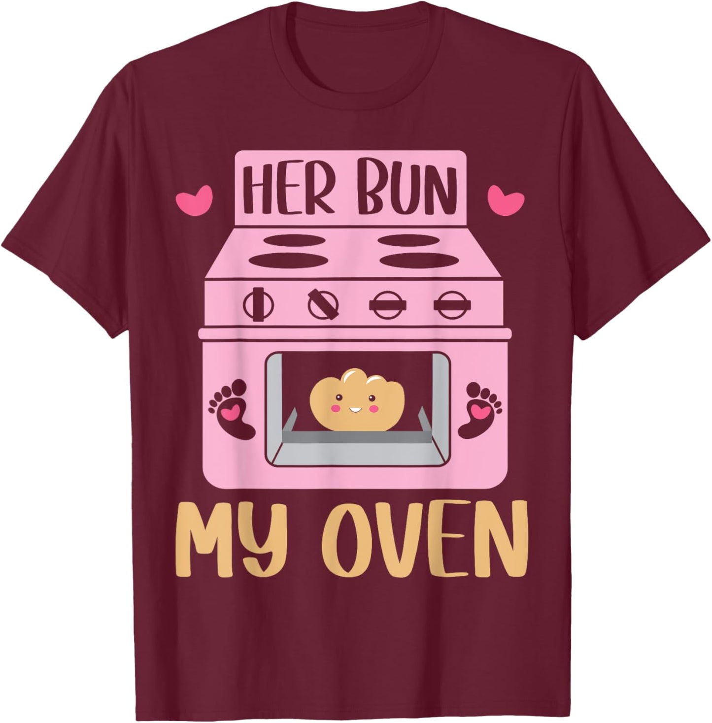 Her Bun My Oven - Surrogate Mother T-Shirt - T-Shirt | Maroon