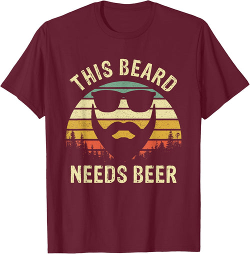 Vintage Dad Husband This Beard Needs Beer Fathers Day Gift
