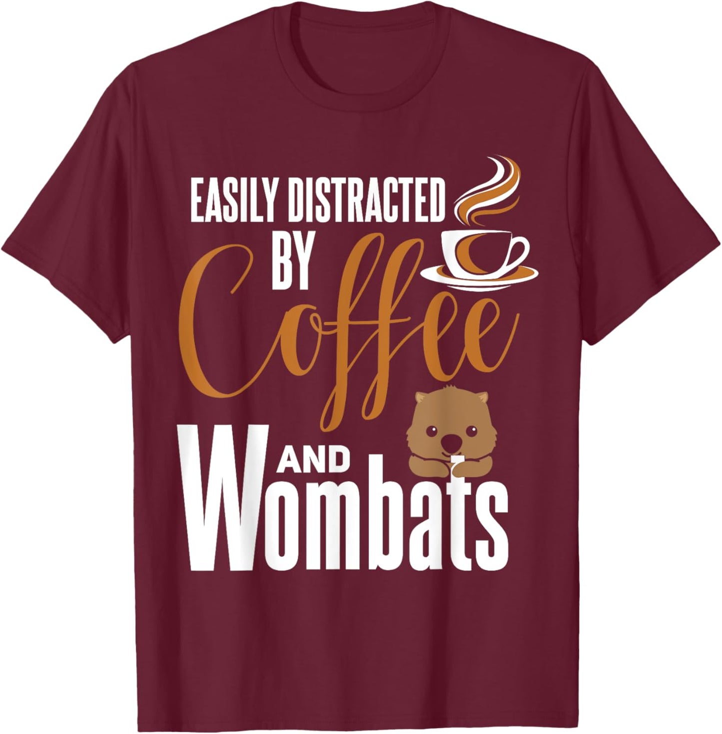 Wombat Shirt Funny Coffee Lover Cute Wombat Lover T-Shirt - T-Shirt | Maroon