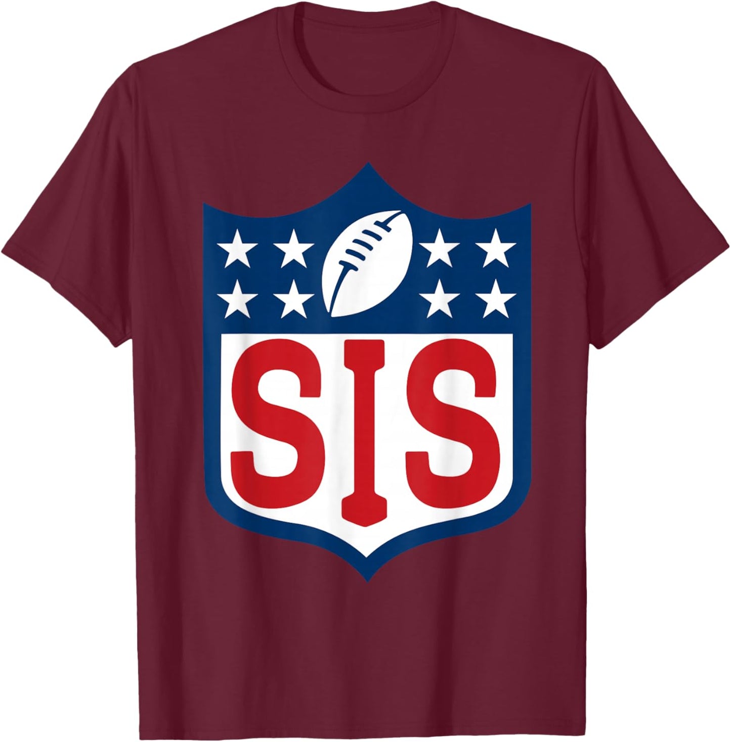 Sis American Football Happy Birthday Family Matching Retro T-Shirt - T-Shirt | Maroon