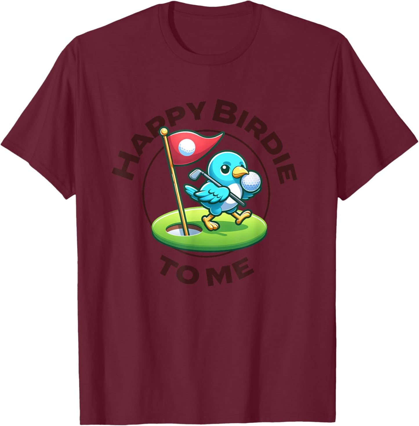 Funny Golf Birthday Happy Birdie Golfer Kids Boys Men T-Shirt - T-Shirt | Maroon