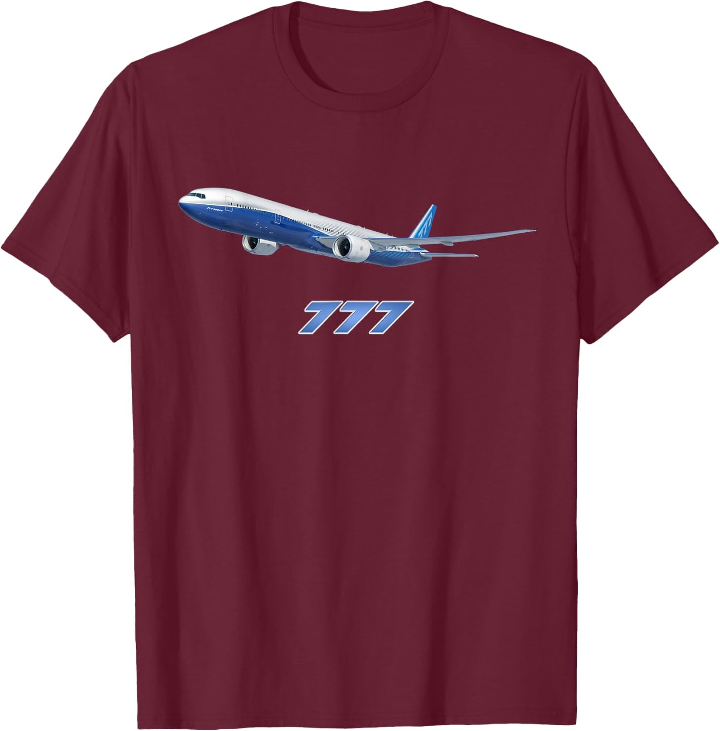 Airline Jet 777 Aircraft Commercial Aircraft Jumbo Jet T-Shirt - T-Shirt | Maroon