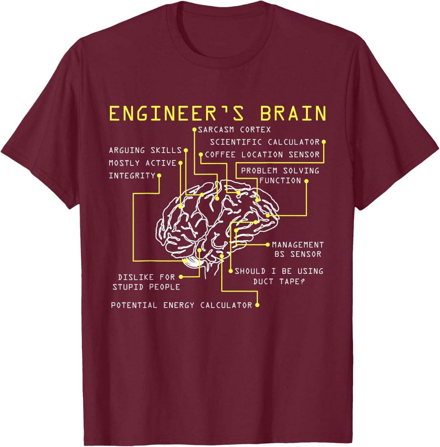 Engineer´s Brain Engineer Gift Engineering Process T-Shirt - T-Shirt | Maroon