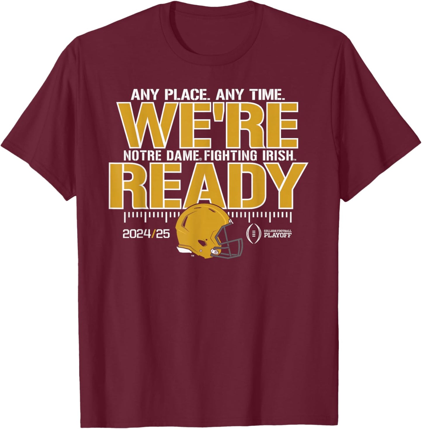Notre Dame Fighting Irish College Football Playoff 24-25 T-Shirt - T-Shirt | Maroon