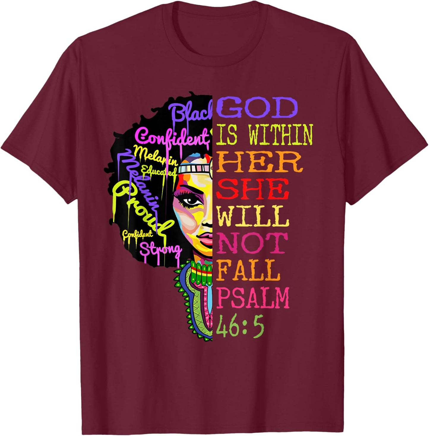 God is Within Her She Will Not Fall Christian Inspirational T-Shirt - T-Shirt | Maroon