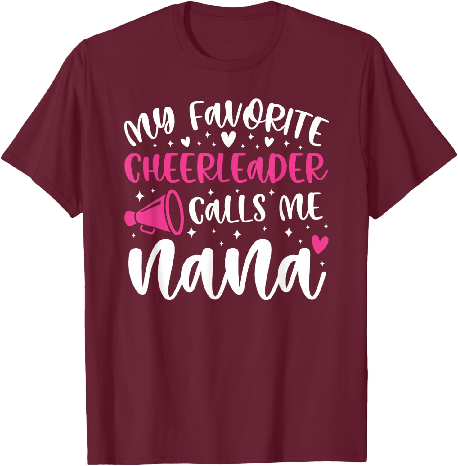 Proud Cheer Nana Grandma Of A Cheerleader Nana T-Shirt - T-Shirt | Maroon