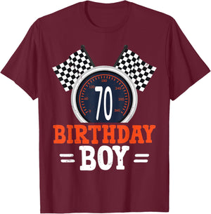 Race Car 70th Birthday Racing Car Driver 70 Year Old Funny T-Shirt - T-Shirt | Maroon