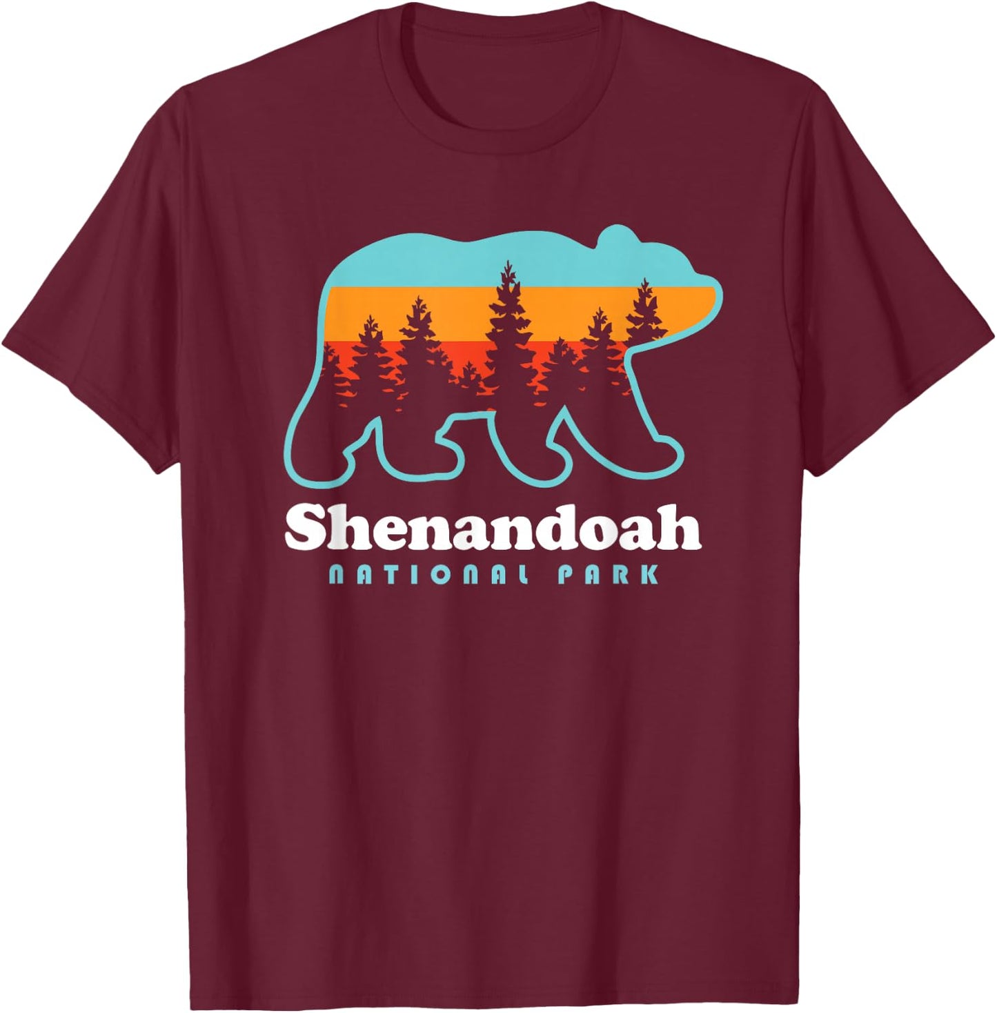 Shenandoah National Park Bear Shenandoah Valley T-Shirt - T-Shirt | Maroon