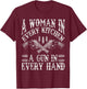 A Woman In Every Kitchen A Gun In Every Hand T-Shirt - T-Shirt | Maroon