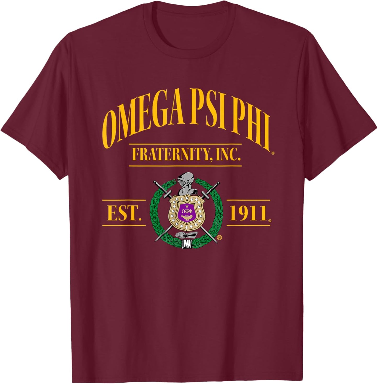 Omega Psi Phi Fraternity Paraphernalia, Omega Psi Phi Ques T-Shirt - T-Shirt | Maroon