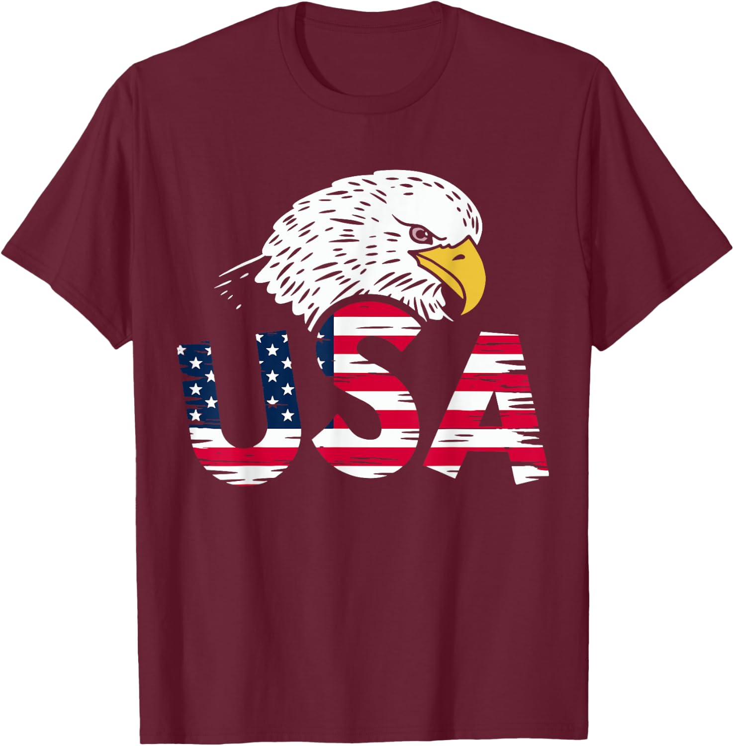 USA American Flag Eagle for Patriotic T-Shirt - T-Shirt | Maroon