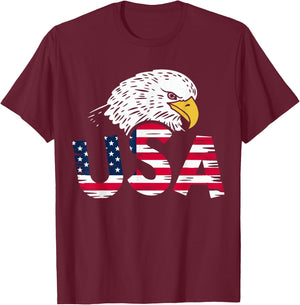 USA American Flag Eagle for Patriotic T-Shirt - T-Shirt | Maroon