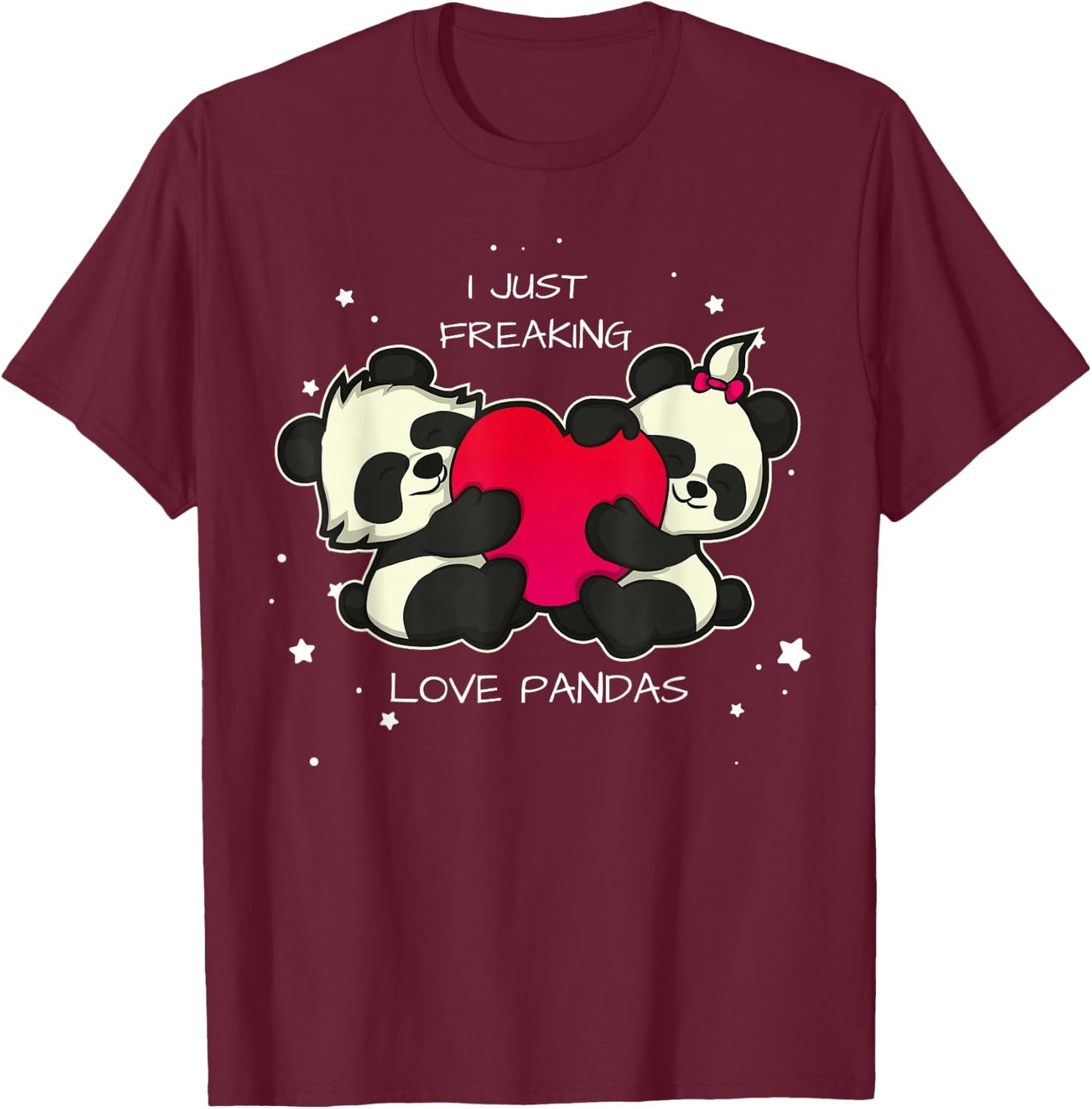 Funny Panda Bear Cute Shirt For Children Youth And Adults T-Shirt - T-Shirt | Maroon