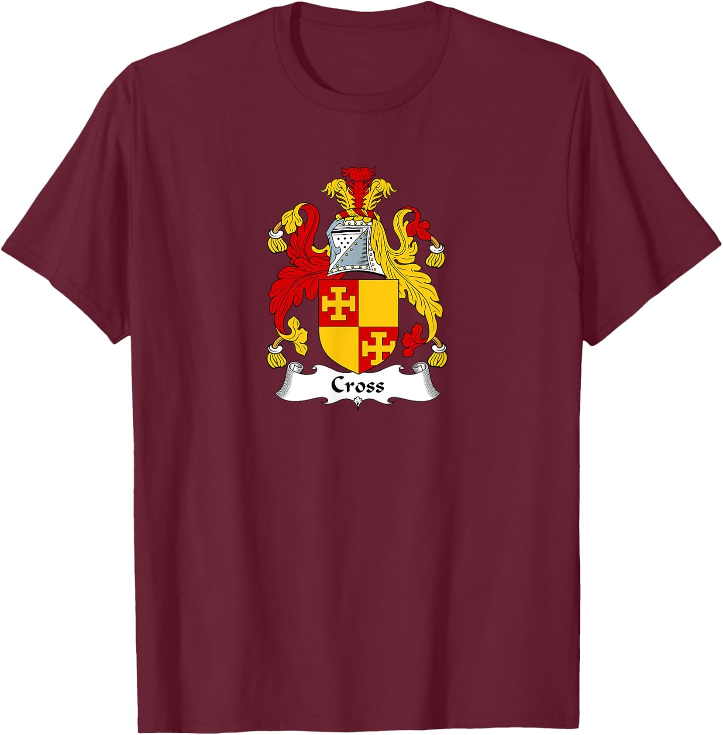 Cross Coat of Arms - Family Crest Shirt T-Shirt - T-Shirt | Maroon