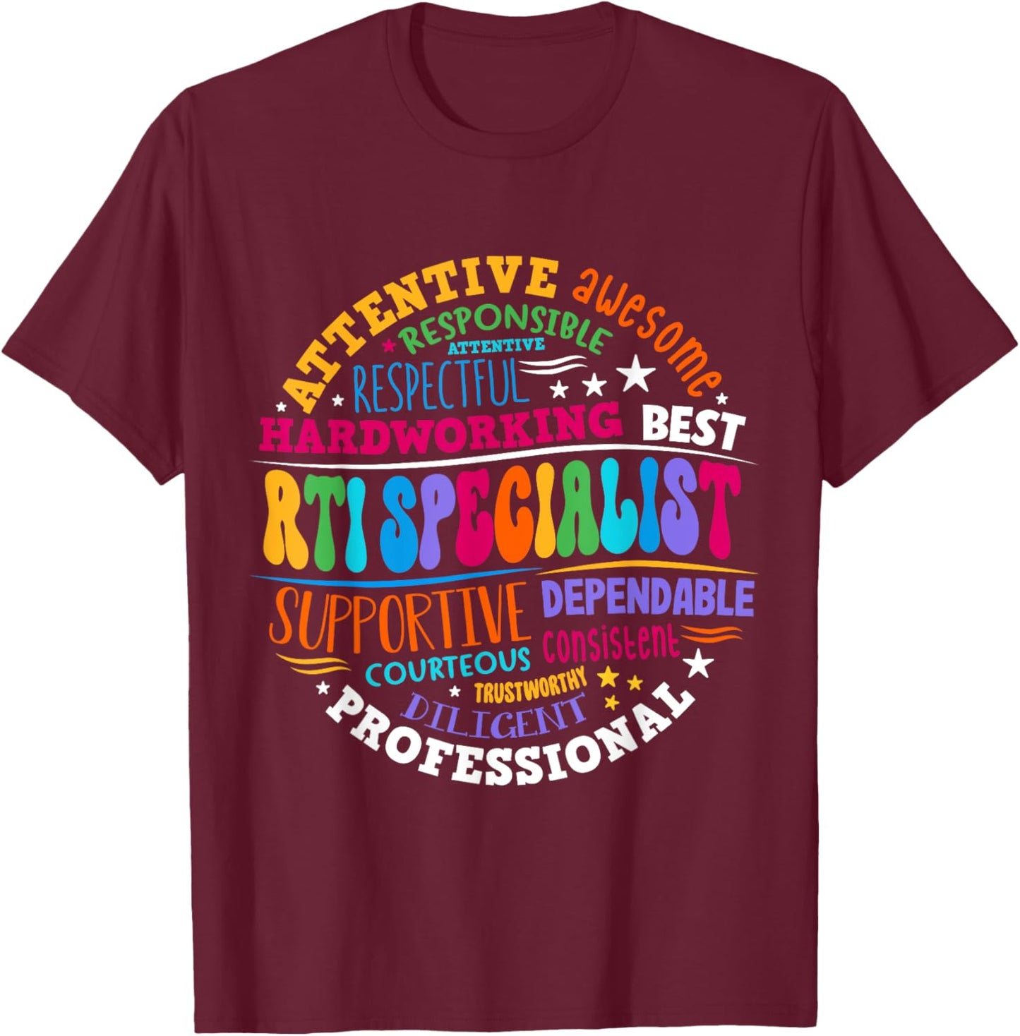Groovy RTI Specialist T Response Intervention Teacher Squad T-Shirt - T-Shirt | Maroon