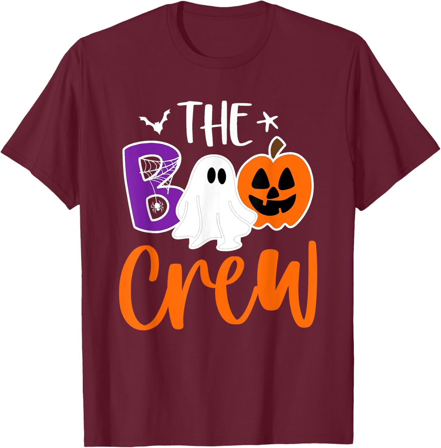 Halloween The Boo Crew Cute Ghost Spooky Family Matching T-Shirt - T-Shirt | Maroon