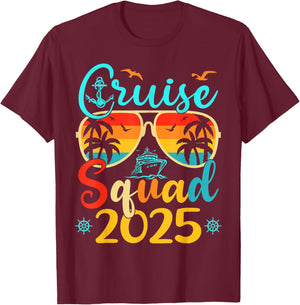 Cruise Squad 2025 Summer Vacation Matching Family Cruise T-Shirt - T-Shirt | Maroon