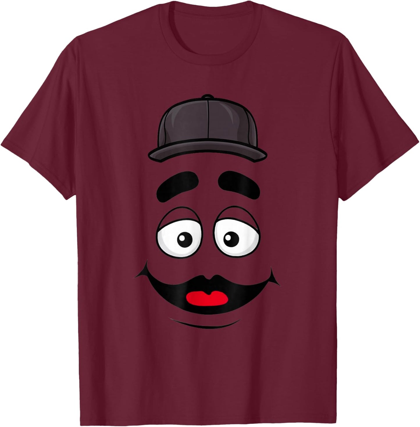 Funny Grimace Face For Halloween Costume T-Shirt - T-Shirt | Maroon