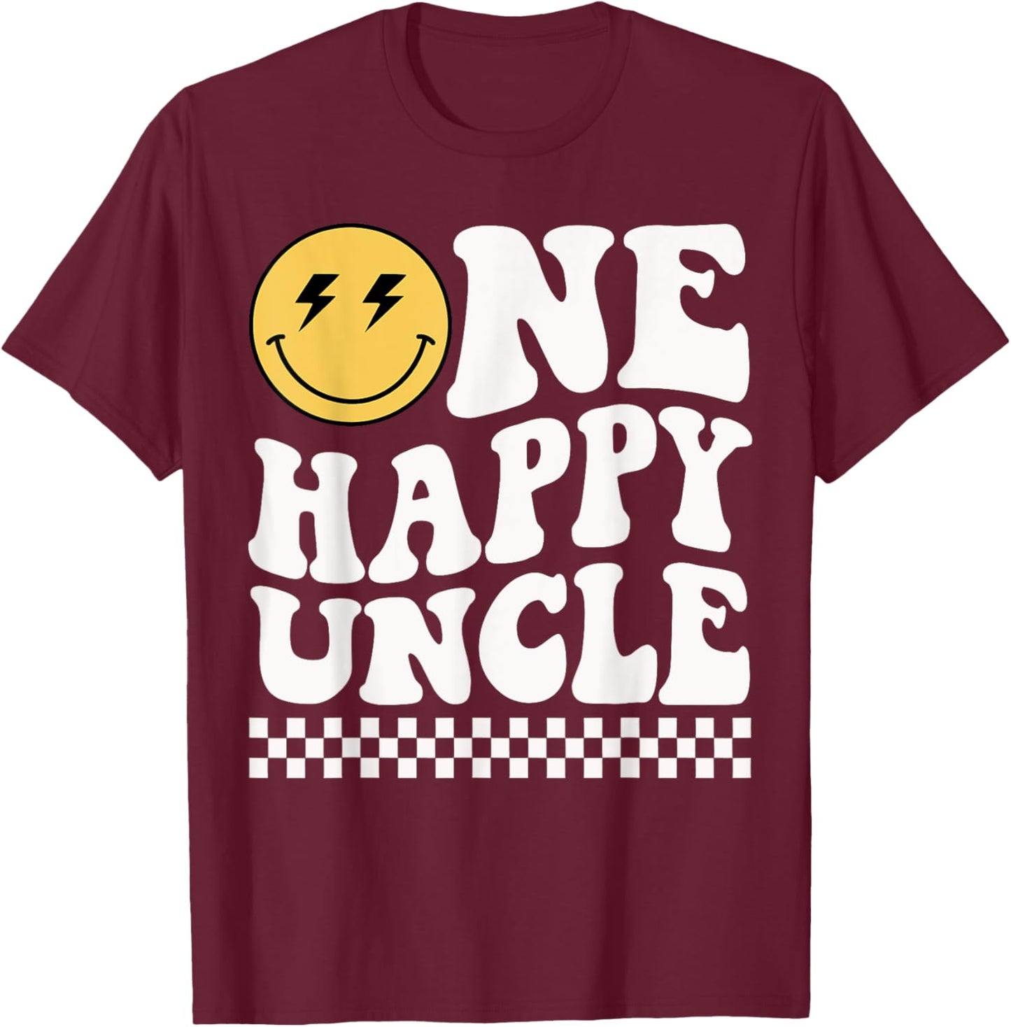 One Happy Dude Uncle] 1st Birthday Family Matching T-Shirt - T-Shirt | Maroon