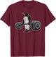 Penguin Deadlift - Funny Fitness Bodybuilder Bird Animal T-Shirt - T-Shirt | Maroon
